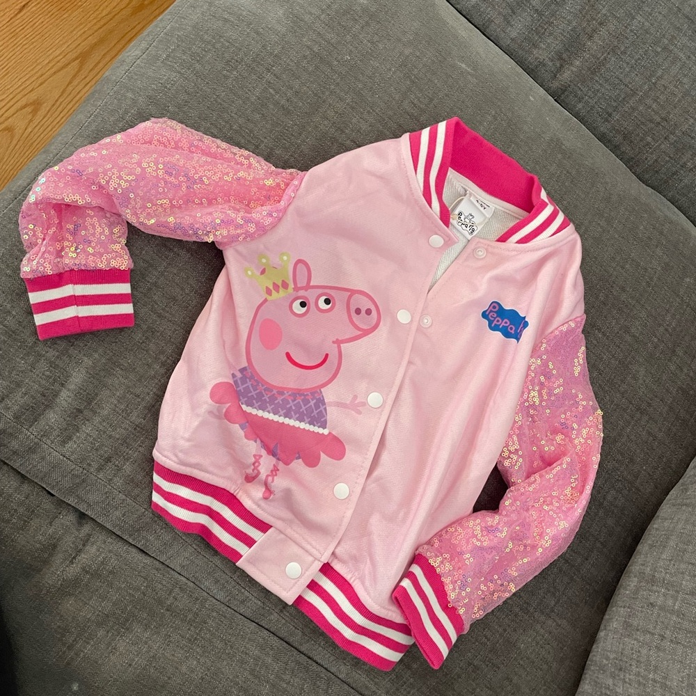 Peppa Pig Pink Jacket with Glitter Sleeves